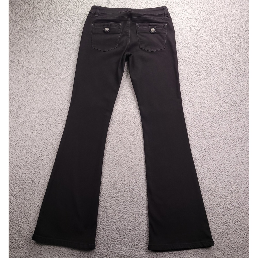 WHBM Jeans Size 6 Skinny Flare Leg Mid Rise Black Stretch Denim 29x33 - Picture 3 of 16